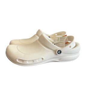 Crocs Bistro White Slip-Resistant Work Clogs M 11 Lightweight Non-Slip Shoes